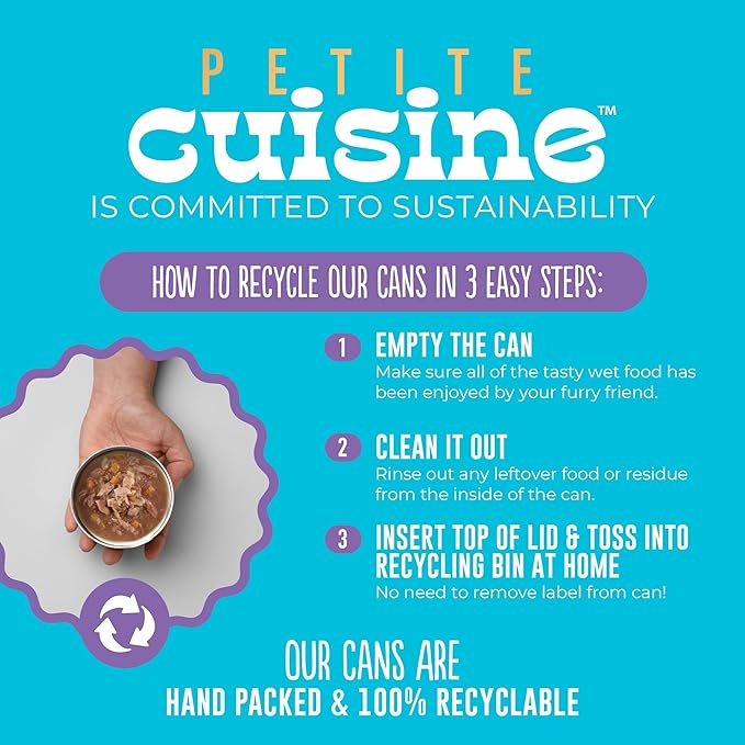 PETITE CUISINE Whole Foods Wet Cat Food, Tuna, Pumpkin & Ocean Whitefish Entree in Broth, 2.8 oz. Can (24 Count)