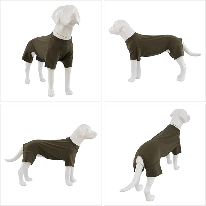 Lovelonglong Dog Full Bodysuit – Stretchy Yoga Fabric 4-Leg Dog Pajamas, Breathable & Lightweight Dog Onesie for Indoor & Outdoor, Shedding Control & Travel Wear