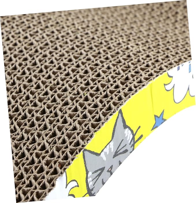 GANAZONO Durable Corrugated Board Cat Scratcher Pad Lightweight W Shaped Cat Bed for Natural Claw Protects Furniture from Scratching Random Color