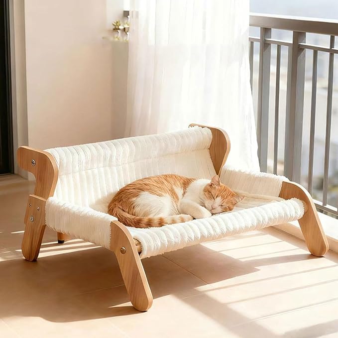 Baoblaze Cat Lounge Chair Pet Hammock Bed Large Furniture Sofa Scratcher Pet Cot Winter Elevated Bed for Bunny Small Animal Rabbit Kitten Small Dogs