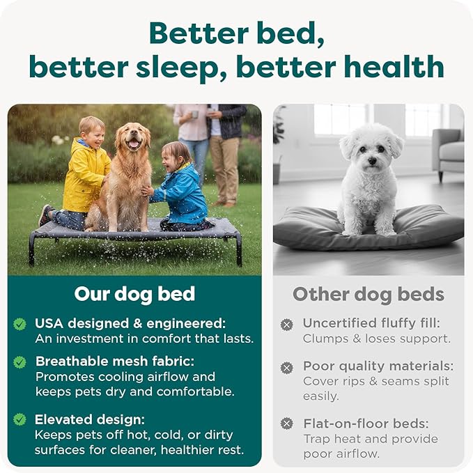 FurHaven Elevated Dog Bed, Cooling Raised Pet Cot with Breathable Mesh, Durable Steel Frame, Indoor/Outdoor Use, Easy Assembly, Jumbo XL, Nylon Mesh with Steel Frame, Graphite Gray