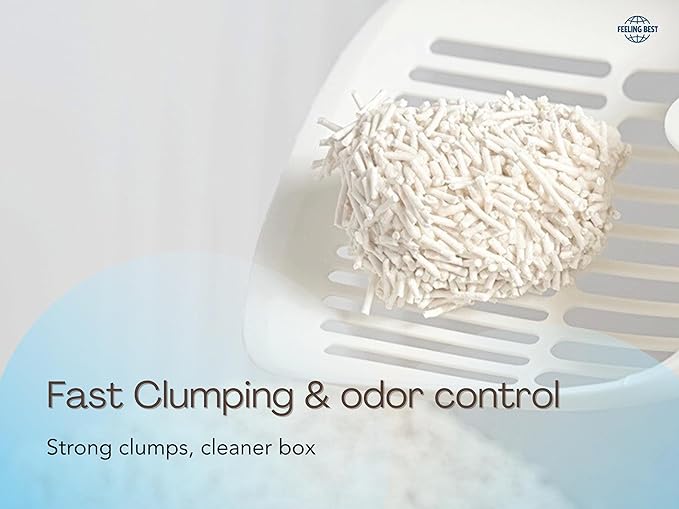 Tofu Cat Litter22.4LB(5.6LB*4bags) Fast Clumping, Dust-Free,Really Natural Raw Materials, Flushable,Ultra Absorbent and Fast Drying,Solubility in Water,Less Scattering