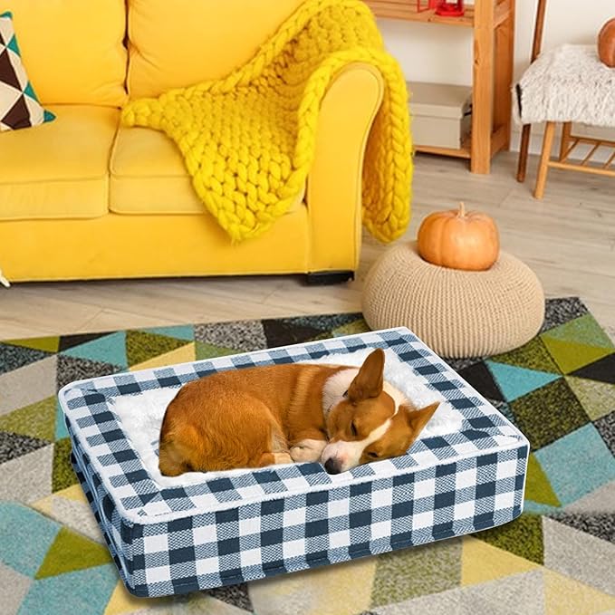 Washable Dog Bed | Soft Pet Calming Sleeping Nest Furniture - Pet Sofa Bed for Small Dogs - for Living Room Crate Interior Bedroom Home