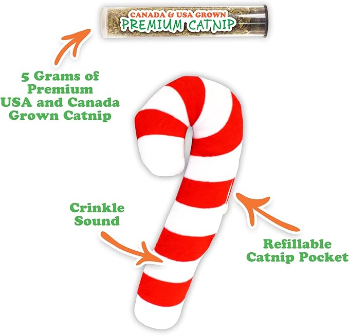Meowijuana | Get Twisted Bundle | Get Twisted Candy Cane and Winter Lift | Promotes Play and Cat Health | Includes Organic Catnip | Feline and Cat Lover Approved