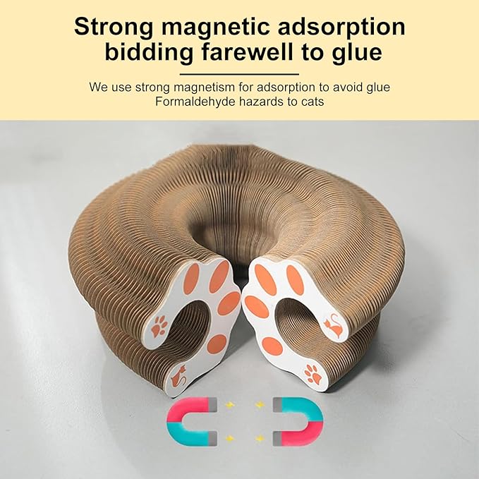 2PCS Kitty Curls Cat Toy,Foldable Magic Organ Cat Toy,Magic Organ Cat Scratcher Board,Foldable Recyclable Cat Accordion Toy for Indoor Cat Playing,Interactive Scratch Pad with Toy Ball