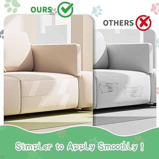 Cat and Dog Scratch Furniture Protector, 118" x 8.2" Transparent Self-Adhesive Cat Scratch Protector, Couch Corner Door Wall Bed Anti-Scratch Guard