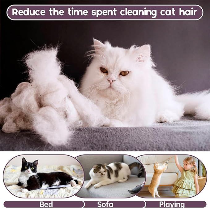 QBLEEV Sticky Hair Cat Clothes, Soft Cat Pajamas for Cats Only, Prevent Lost Fur Kitten Sweater Onesie, Stretchy Recovery Suit for Female Male Cats After Surgery Daily Wear, Fuchsia, XXL