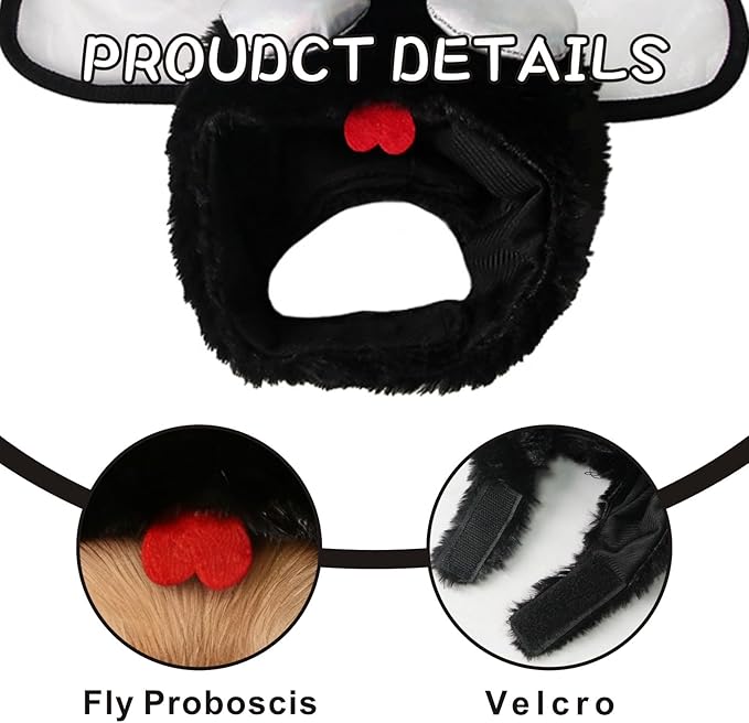 Funny Fly Cat Hats, Soft Cute Kitten Puppy Headwear Costume Accessories, Halloween Christmas Holiday Birthday Party Clothes Decoration Cap for Cats, Black, 1 Piece
