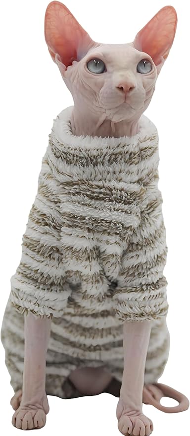 Thick, Warm,Winter Four-Legs Hairless Cat Sweater for Sphynx, Devon Rex, Cornish Rex, Abyssinian, and Small Kitten Breeds, (XX-Large)