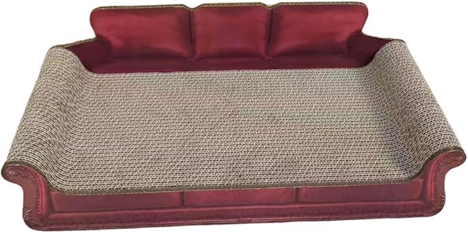 Cat Scratcher Sofa Bed Cat Scratching Board Home Furniture Protector Pet Bed Scratching Mat for Cats, Red
