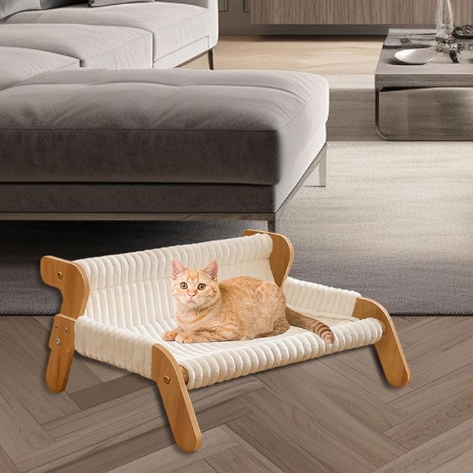 Baoblaze Cat Lounge Chair Pet Hammock Bed Large Furniture Sofa Scratcher Pet Cot Winter Elevated Bed for Bunny Small Animal Rabbit Kitten Small Dogs
