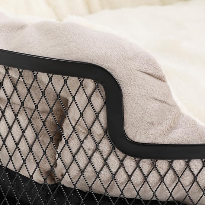 Desk Cat Bed, Stable Stainless Steel Cats Bed with Pad, Modern Pet Furniture Cat Nest, 22Lbs Capacity Desk Stand for Small & Medium Cats & Dog, for Living Room, Study Room, Office