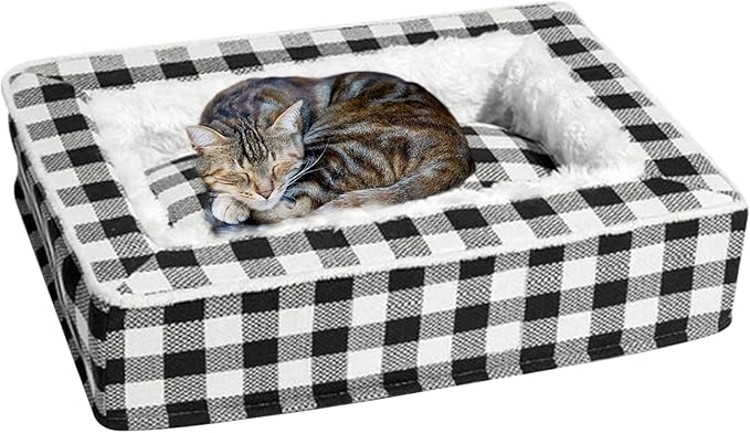 Cat Bed - Warm Pet Sleeping Nest Cuddler | Pet Sofa Bed for Small Dogs - for Living Room Crate Interior Bedroom Home