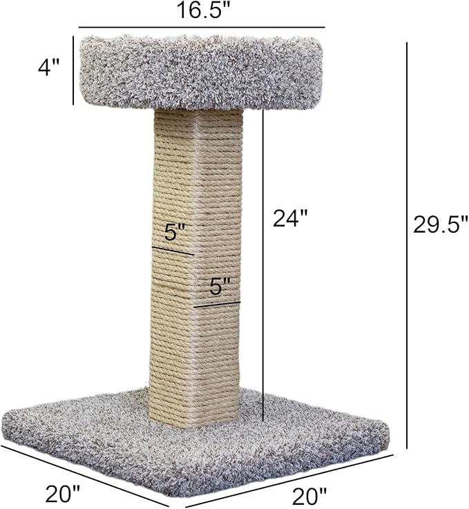 New Cat Condos Solid Wood Cat Scratcher with Cat Bed