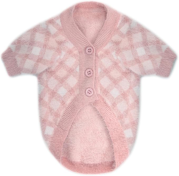 Dog Sweater, Sweaters for Small Dogs, Warm Soft Pet Clothes for Puppy, Medium Large Cat, Dogs Girl or Boy, Dog Shirt for Winter Christmas (Pink, Large)