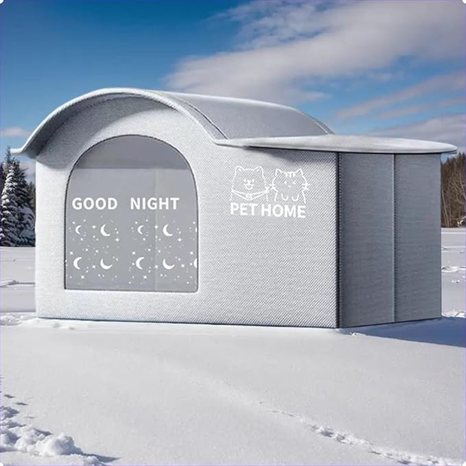 Air Conditioned Cat House - Outdoor Cat House for Summer,Foldable Weatherproof Furniture Cave Dog Bed for Patio Backyard Outside Balcony Garden Summer Indoor Home