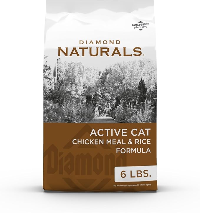 Diamond Naturals Active Cat Adult Dry Cat Food Chicken Protein Formula from Cage-Free Chicken with Superfoods, Probiotics, Antioxidants and Essential Nutrients 6lb