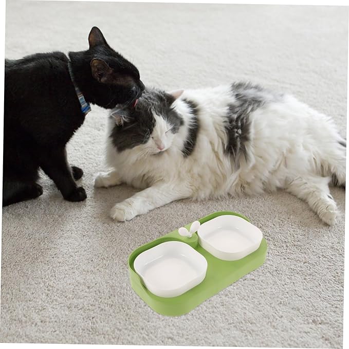 Sosoport Pet Feeding Bowl Nonslip Food Water Bowls for Cats Dogs and Small Pets Moderate Capacity for Daily Use Cute Design White