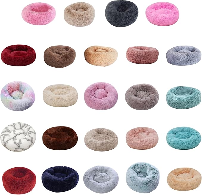 Thereisno Soft Handmade Pet Bed for Cat or Small Dog Detachable Round Bed for Fall Winter Indoor Sleeping Furniture Cat Bed