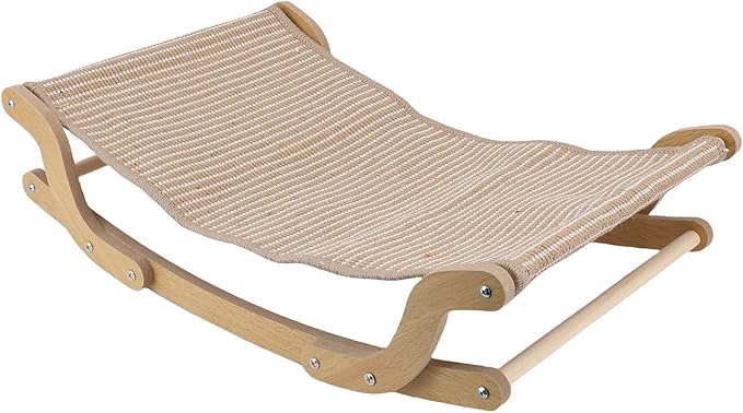 Cat Scratcher Bed for Indoor Cats Hammock for Scratching Pad House Bed Furniture Protector for Large Cats Scratcher Lounge, Wooden Cat Furniture