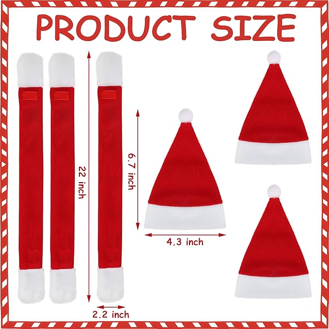 6 Pcs Christmas Santa Hat with Scarf Pet Costume Set Holiday Outfit Costumes Pets Santa Hat Scarf Set for Pet Small Cat Dog Puppy Christmas Party Costume Dress Up Supplies
