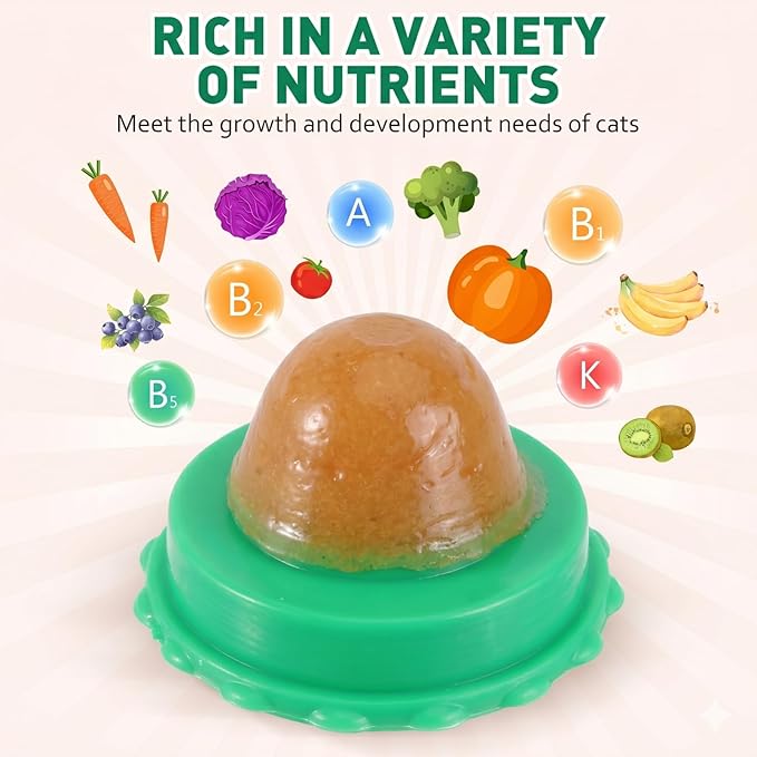 Balacoo 9 Pcs Cat Snacks Candy Ball - Wall Lickable Sugar Balls, Edible Cat Sugar Energy Balls, Cat Lickable Treats Balls, Kitten Licking Sweet Ball, Kitten Treats Licking Candy