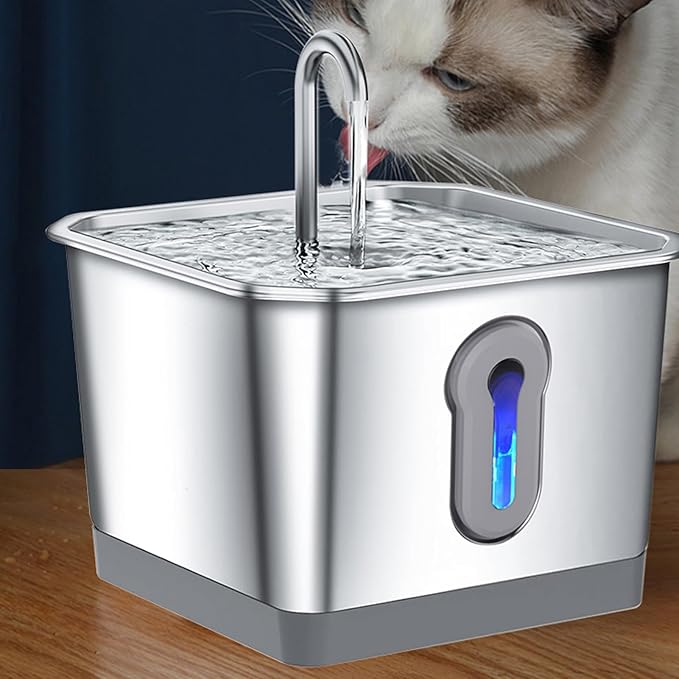 Cat Watering Fountain,3.5L Stainless Steel Automatic Cat Water Dispenser Cat Dog Waterer Pet Drinking Fountain Pet Drinking Dispenser for Indoor Pets Drinking