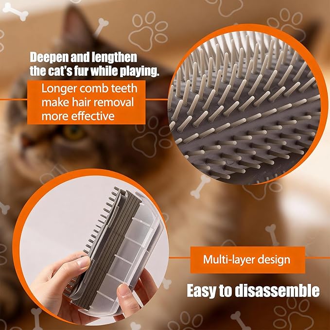 4 Pcs Cat Corner Brush, and Cat Self Grooming Brush with Mint, Corner for Cats to Scratch and Groom, Pet Wall Mounted for Stress Relief and Fur Care