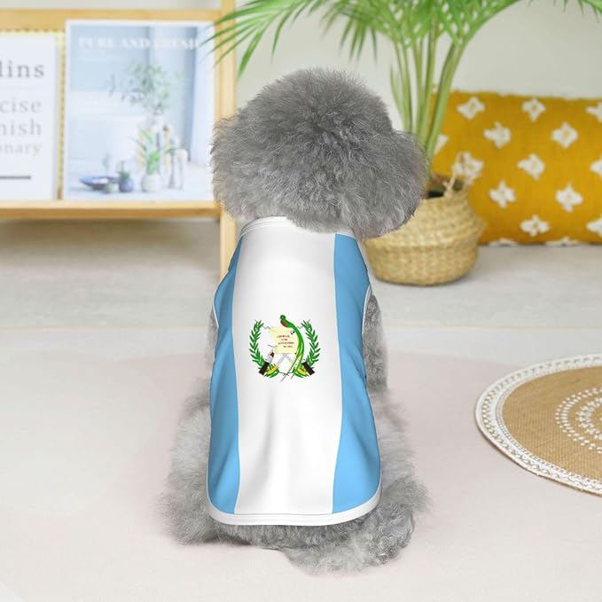 Guatemala Guatemalan Flag Dog Shirts Sleeveless Puppy Cotton T-Shirts Breathable Dog Clothes Pet Apparel Tank Top Pullover Doggy Sweatshirt Cozy Canine Wear for Small Dogs Cats Brown Small