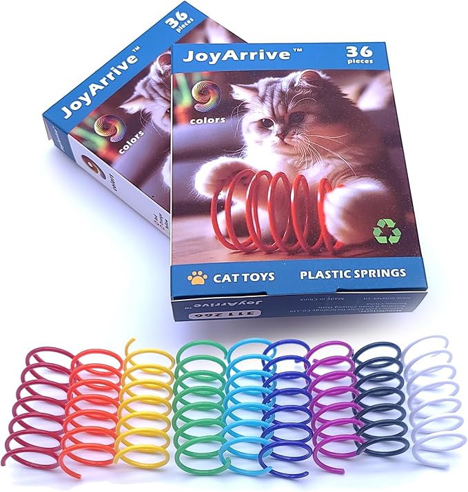 9 Colors Cat Spring Toy, Colorful Springs Self-Play Cat Toys for Indoor Cats,Interactive Cat Toy, Cat Kittens Spiral Coil Springs for Swatting,Biting,Hunting,Pouncing 18PCS