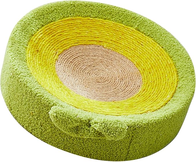 Semme Premium Sisal Cat Scratcher Bed with in One Design Round Shape Lounge for Claw Sharpening Furniture (Avocado)