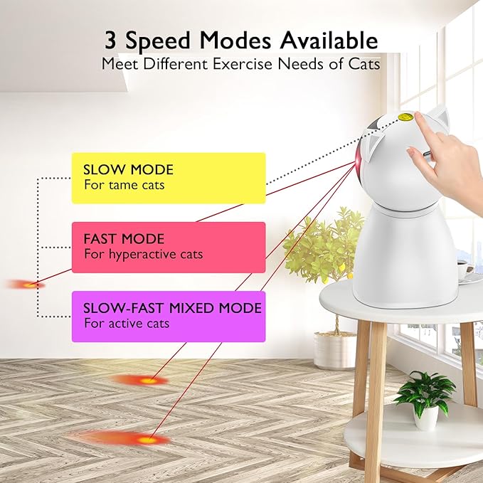 Valonii Cat Toys [2025 Newly Upgraded] Real Random Trajectory Rechargeable Motion Activated Cat Laser Toy Automatic,Interactive Cat Toys for Indoor Cats/Kitten/Dogs