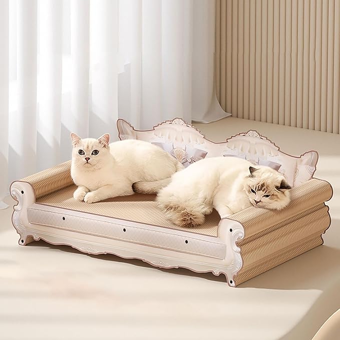 Cat Scratcher Lounge Chair Scratching Board with Corrugated Paper Construction Protects Furniture Suitable for Cat Owners Indoor Use Gift