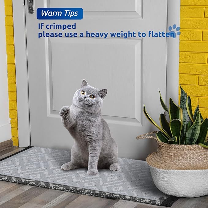 Carpet Protector for Pets Cat Carpet Protector for Doorway, Anti Scratch Under Door Cat Scratch Protector Mat, Easy to Cut Plastic Stopper (Clear, 5.2FT-1pack)
