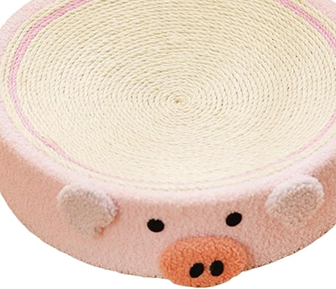 Cat Scratching Pad Training Toy Furniture Protector 2 in1 Indoor Lounge Pet Corrugated Paper Cute Cat Scratcher Pad Bed for Cats, Piggy