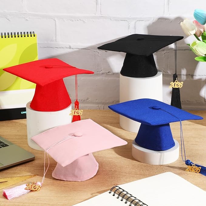 JULMELON Pet Graduation Caps with 2026 Black Tassels, Dog and Cats Graduation Hats Adjustable Mini Graduation Caps for AKC Graduation Photo Props Holiday Costume Accessories