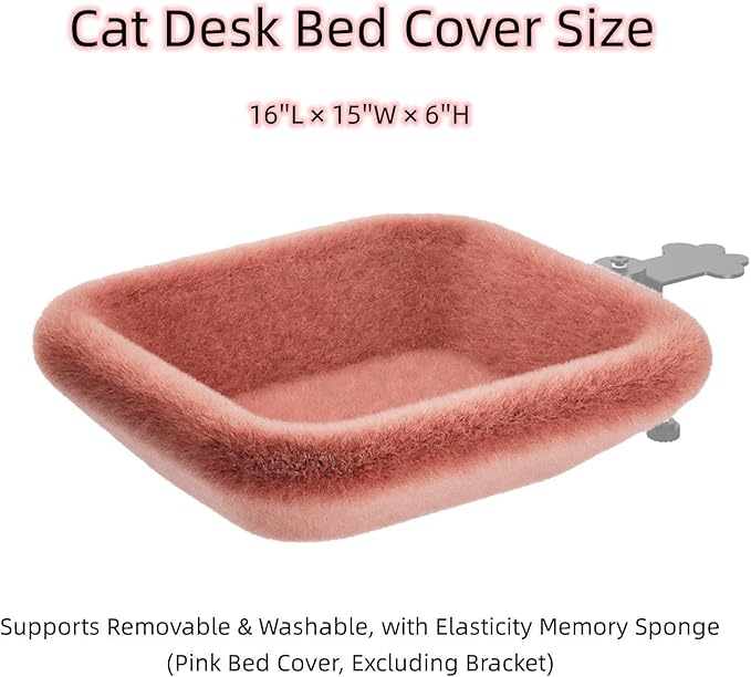 Cat Bed Cover -Removable Washable Bed Cover, Soft Comfortable, Suitable for Home & Office (Pink Cover)