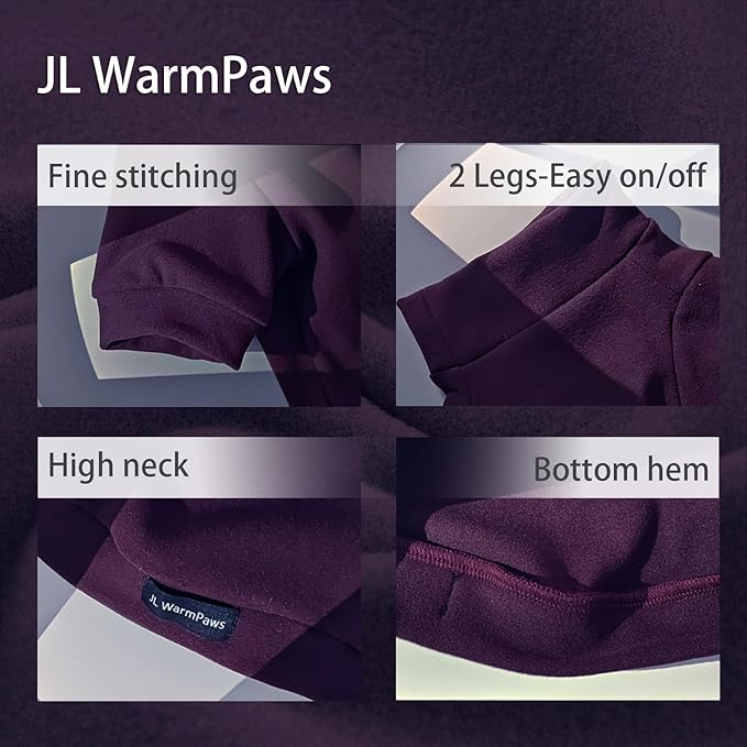 Sphynx Cat Sweater Hairless Cat Clothes Sweater Shirt Soft Warm Long Sleeves Pullover Pet Clothes Pajamas Dog Cloth for Small Dogs Jumpsuit Pet Sweaters (Dark Purple, L)