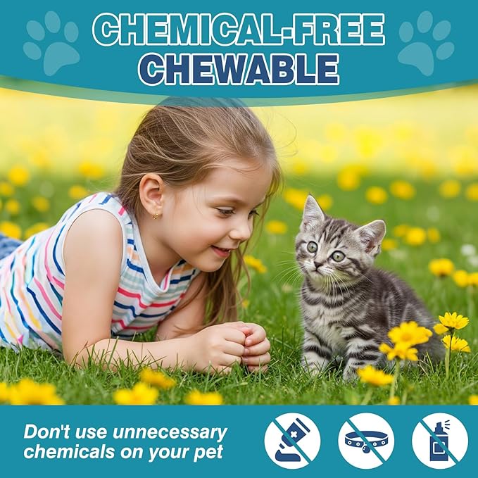 Chewable Flea Treatment for Cats Flea and Tick Prevention for Cats Chewables Fleas Chewables for Cat 300 Chewable
