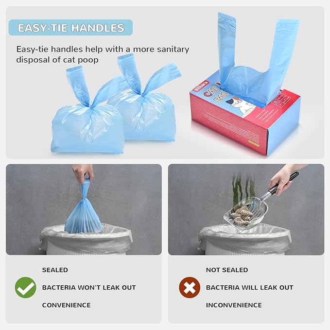 120 Count 15 Liters Cat Litter Bags and 65 Count Drawstring Cat Litter Bags for Most Auto Self-Cleaning Litter Box, Extra Thick Pet Litter Drawer Liners Replacement
