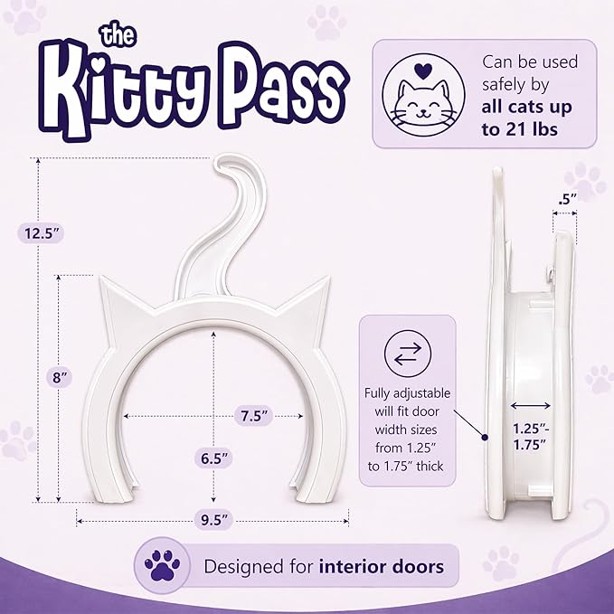 The Kitty Pass Interior Cat Door Hidden Litter Box Pet Door for cats up to 21 lbs