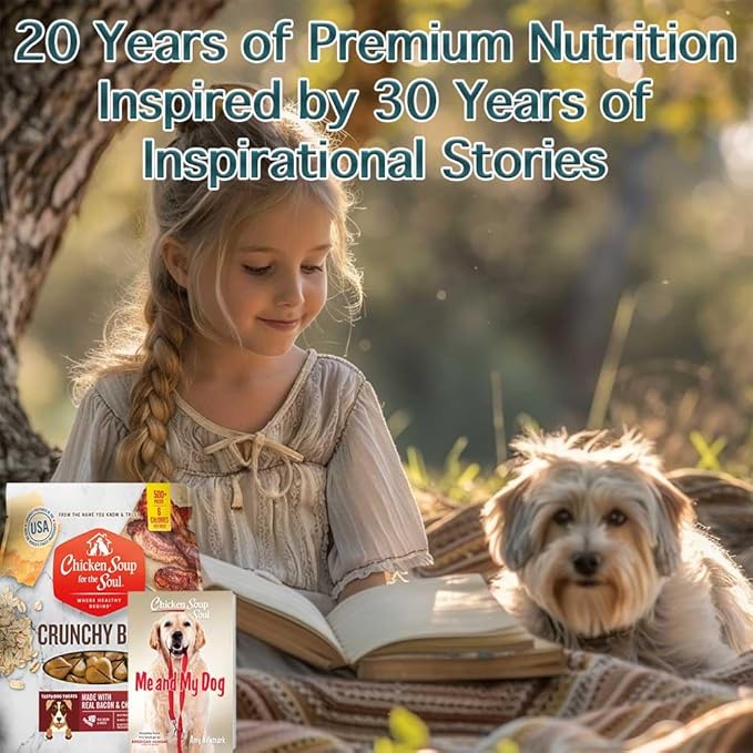 Chicken Soup for the Soul All Natural Premium Crunchy Bites Dog Treats, Real Bacon & Cheese, No By-Products, Artificial Colors, Flavors or Preservatives, Bacon & Cheese, 32oz