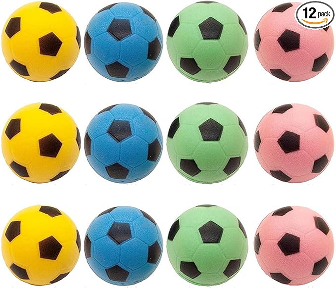 Foam Soccer Balls Cat Toys - Pack of 12