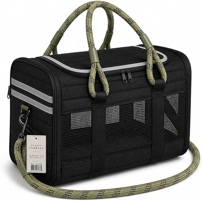 Soft-Sided Dog & Cat Carrier | for Car Rides, Vet Visits, Errands & Daily Outings | Fits Small Dogs & Cats Up to 15 lbs | 18" L x 11.5" H | Yorkies, Chihuahuas & More