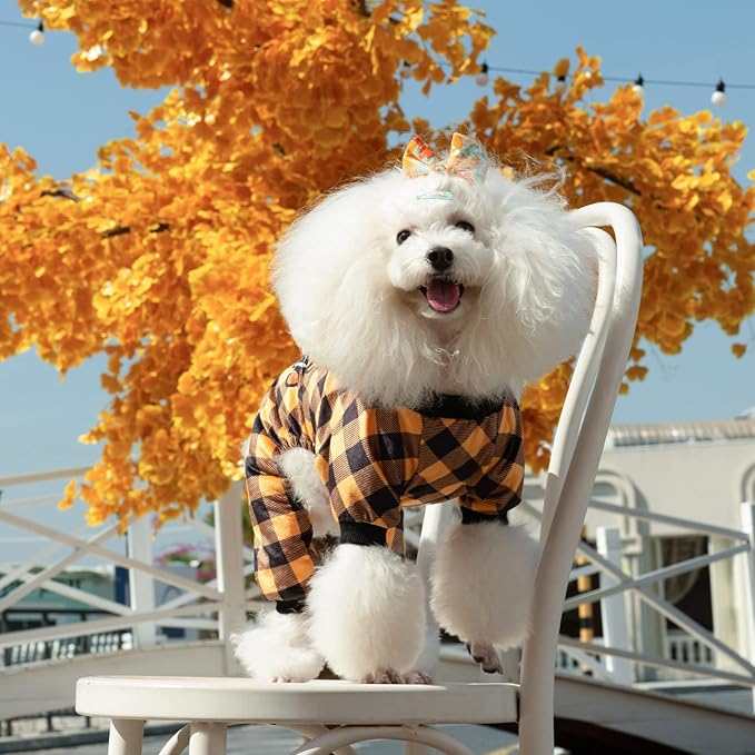 CuteBone Thanksgiving Dog Pajamas Costumes Pet Clothes Cat Apparel Shirt Winter Holiday Cute Pjs Outfits for Doggie Onesies P261L