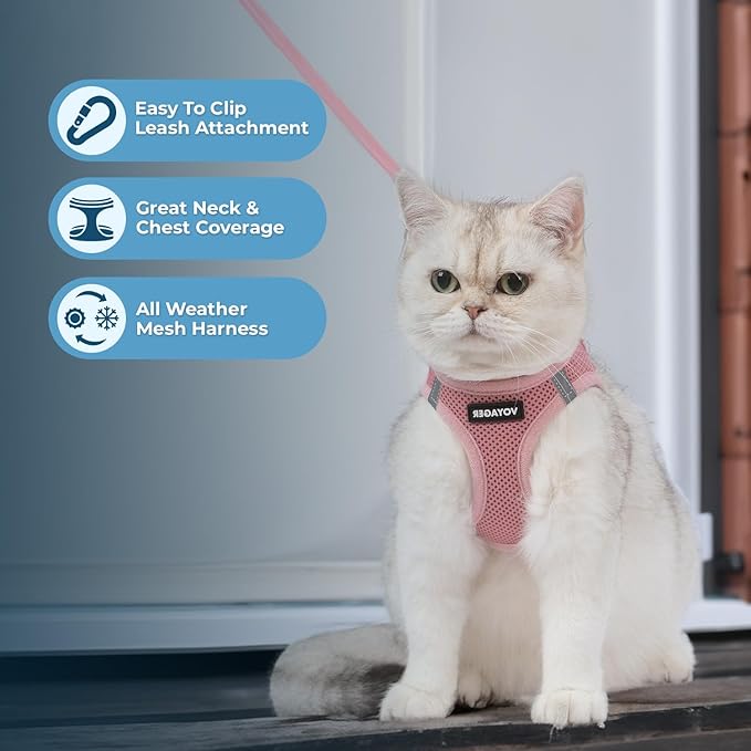 Voyager Step-in Pet Harness - All Weather Mesh, Adjustable Step in Harness for Cats and Dogs by Best Pet Supplies - 307S Pink, M