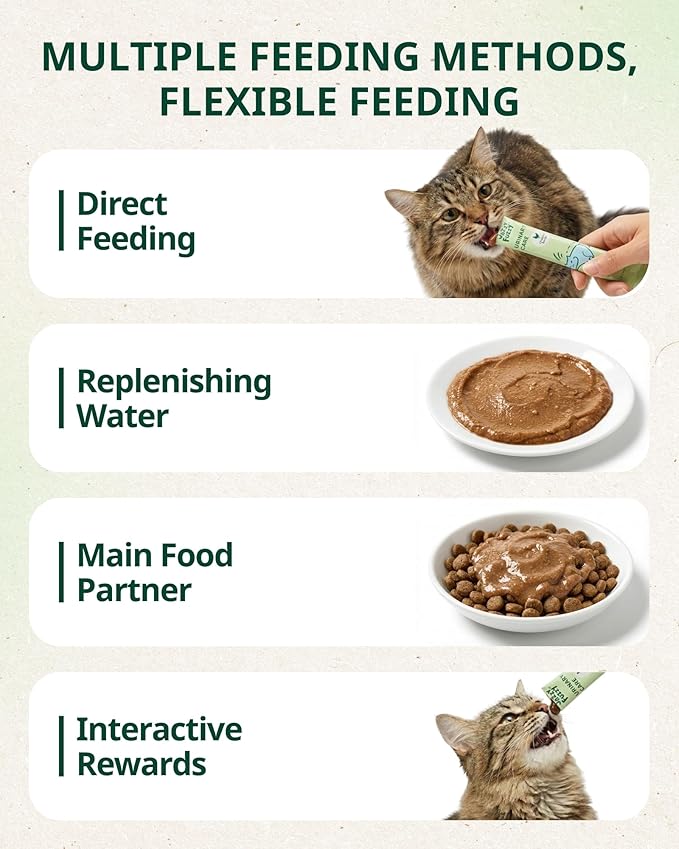 Cat Urinary Treats Lickable, Cranberry, Taurine & L-Lysine for Daily Urinary Wellness,Grain-Free Squeezable Cat Treats with Multivitamins, Real Chicken, 10 Tubes