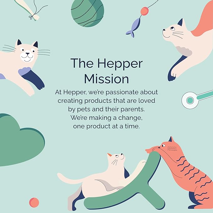 Hepper Hi-Lo Cardboard Replacement - Corrugated Cat Scratching Board Refills Includes 3 pcs of Scratching Pads for Indoor Cats with Curved Design - Easy Assembly into 1 Replacement Cat Scratching Pad