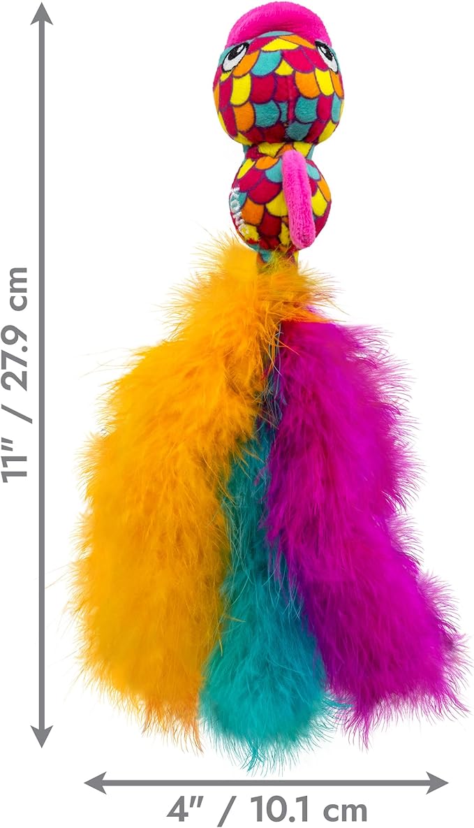 KONG Wubba Cat Toy – Catnip-Infused, Crinkle and Rattle Sound & Feathery Tails for Batting, Pouncing & Interactive Play (Fish)