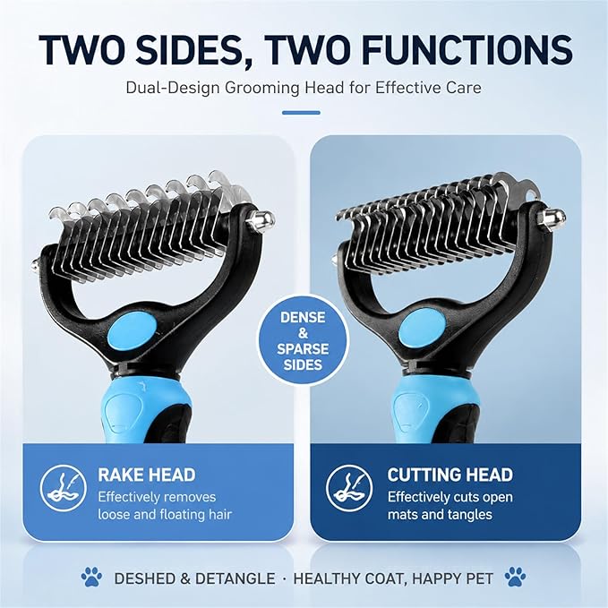 Vivanchor Pet Pro, Dual-Sided Pet Pro Grooming Tool, Cat Brush Rake and Long Haired Dog Brushes, Pets Knotter Dogs and Cats for Grooming Hair Pets Tools (Rose red B, 1PCS)